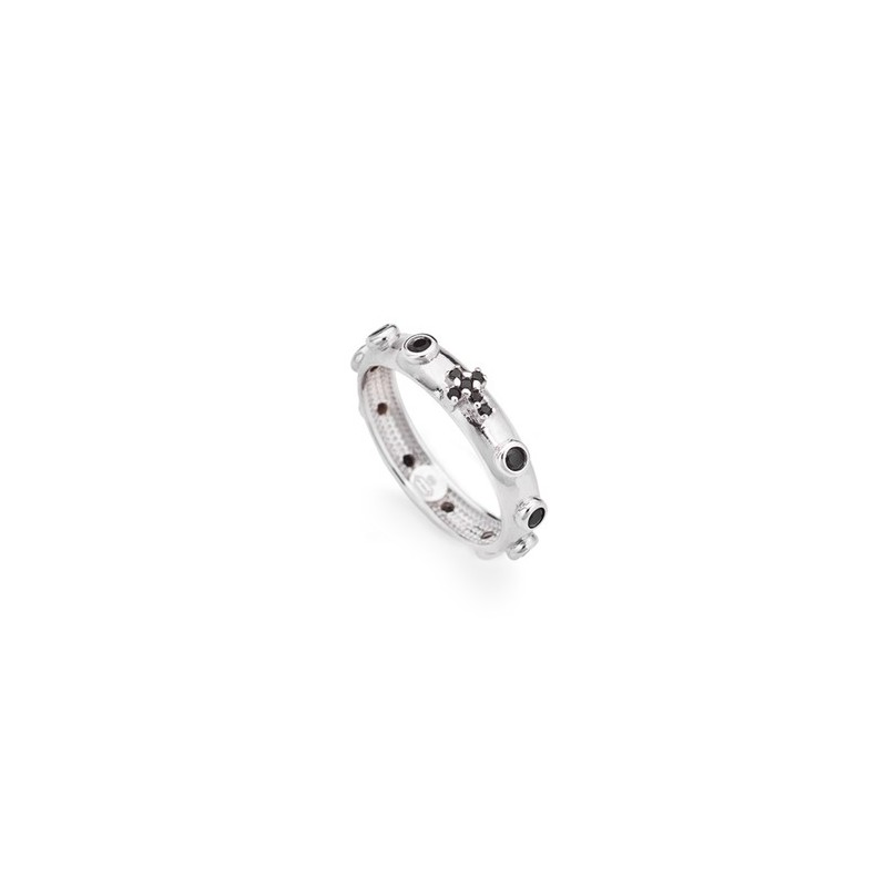ANELLO ROSARIO ZIRCONI NERI AMEN ANELLO ROSARIO ZIRCONI NERI AMEN