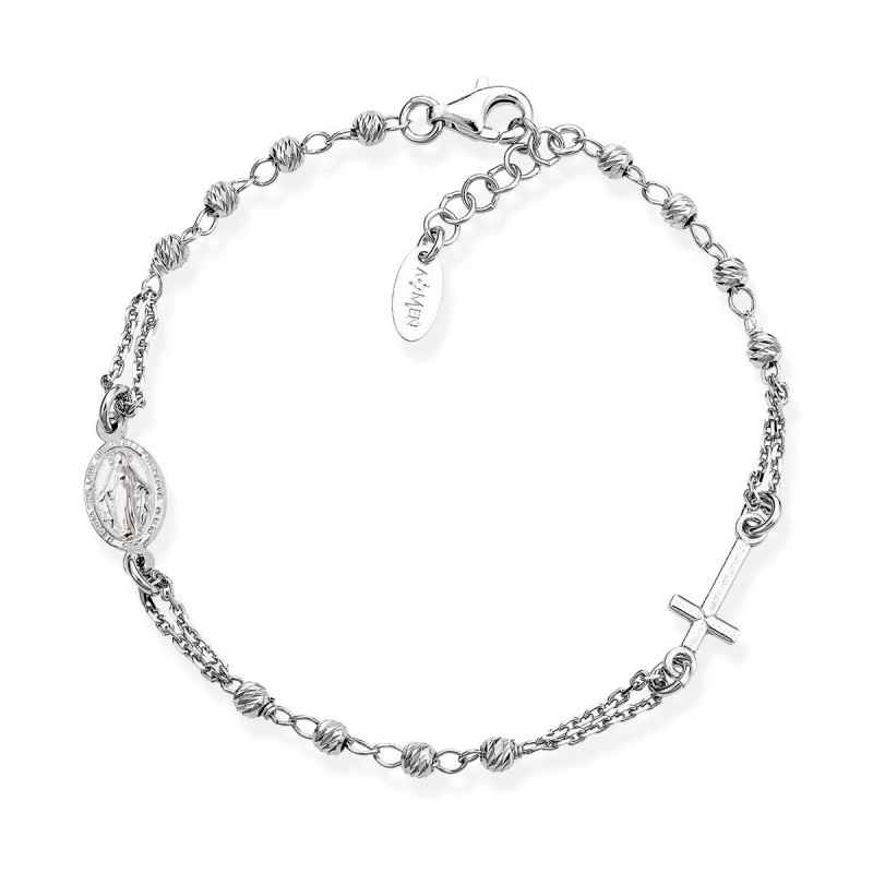 BRACCIALE ROSARIO ARGENTO DIAMANTATO AMEN BRACCIALE ROSARIO ARGENTO DIAMANTATO AMEN