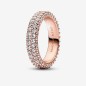 ANELLO PAVE' FASCIA DOPPIA PVD ORO ROSA PANDORA ANELLO PAVE' FASCIA DOPPIA PVD ORO ROSA PANDORA