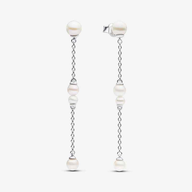 ORECCHINI PENDENTI CATENA E PERLE DONNA PANDORA ORECCHINI PENDENTI CATENA E PERLE DONNA PANDORA