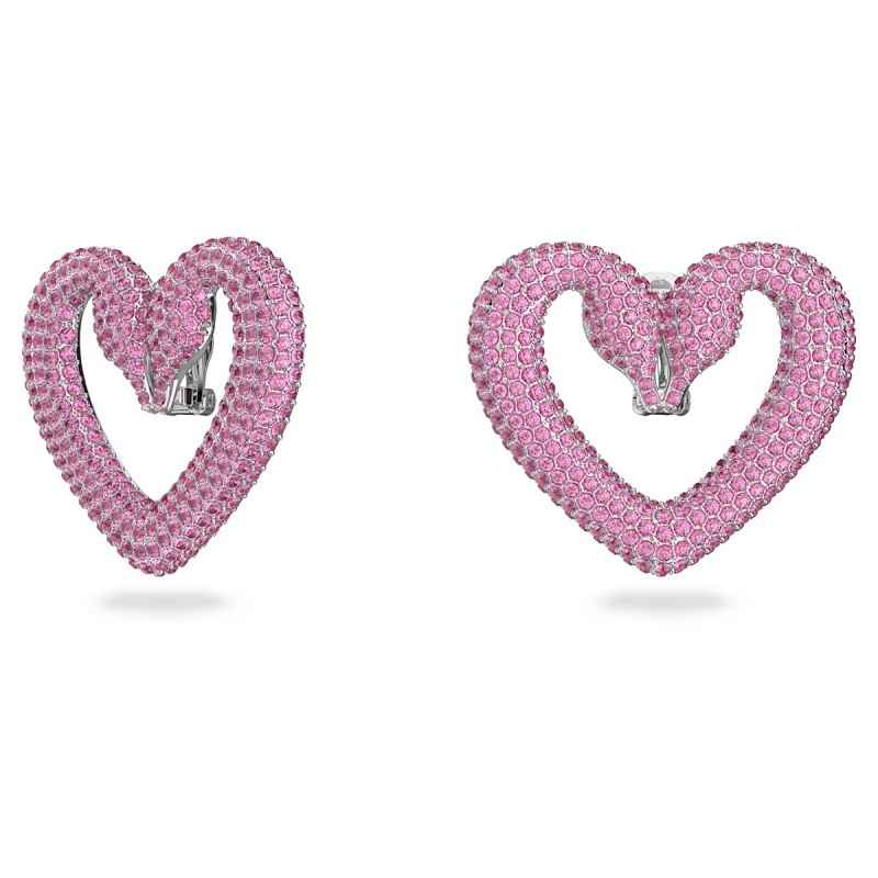 ORECCHINI CLIP UNA CUORE GRANDI ROSA DONNA SWAROVSKI ORECCHINI CLIP UNA CUORE GRANDI ROSA DONNA SWAROVSKI