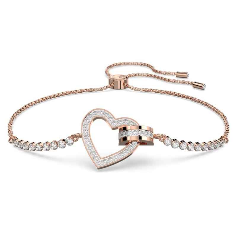 BRACCIALE LOVELY CUORE PLACCATO ORO ROSA DONNA SWAROVSKI BRACCIALE LOVELY CUORE PLACCATO ORO ROSA DONNA SWAROVSKI