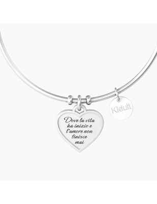 BRACCIALE RIGIDO CUORE E SCRITTA FAMIGLIA DONNA KIDULT 