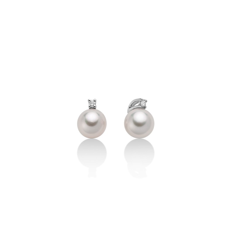 ORECCHINI PERLE AKOYA DIAMANTI DONNA MILUNA LE PERLE ORECCHINI PERLE AKOYA DIAMANTI DONNA MILUNA LE PERLE