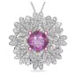 COLLANA PENDENTE E SPILLA FIORE ROSA DONNA SWAROVSKI COLLANA PENDENTE E SPILLA FIORE ROSA DONNA SWAROVSKI