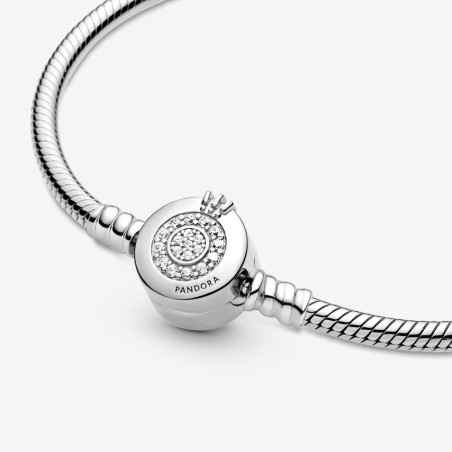 Snake chain sterling silver bracelet and crown O c