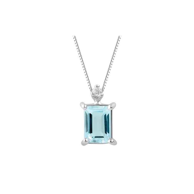 COLLANA ORO BIANCO ACQUA MARINA DONNA DEMETRA COLLANA ORO BIANCO ACQUA MARINA DONNA DEMETRA