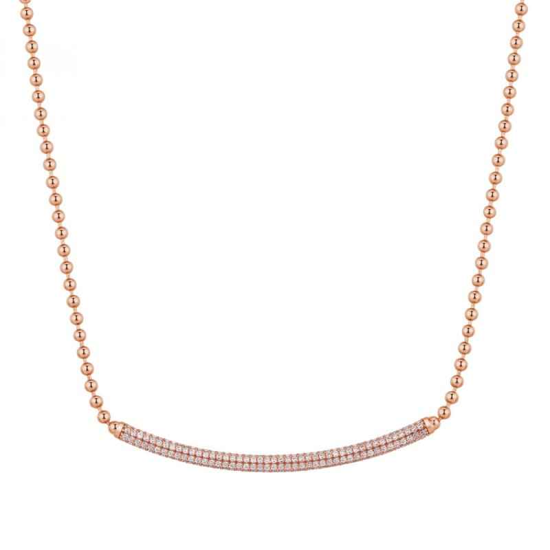 COLLANA CORTA  ARGENTO PLACCATO ORO ROSA DONNA ROSATO 