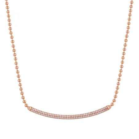 COLLANA CORTA ARGENTO PLACCATO ORO ROSA DONNA ROSATO  RZBI02 ROSATO