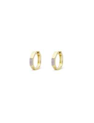 ORECCHINI HOOPS OTTAGONO CON ZIRCONI RUE DES MILLE ORZ-020 M6 AU RUE DES MILLE