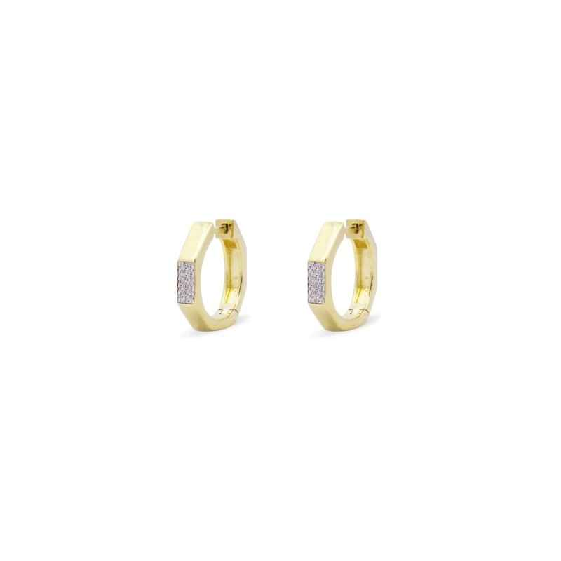 ORECCHINI HOOPS OTTAGONO CON ZIRCONI RUE DES MILLE ORECCHINI HOOPS OTTAGONO CON ZIRCONI RUE DES MILLE