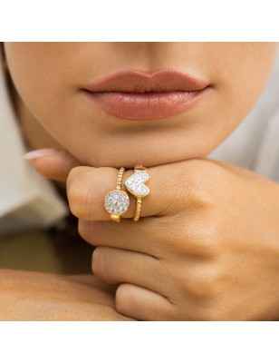 ANELLO CERCHIO PAVE' E CERCHIO PICCOLO DONNA RUE DES MILLE 