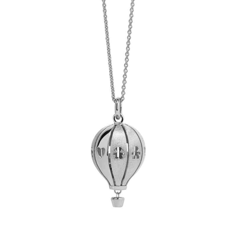 COLLANA SUONAMORE MONGOLFIERA ARGENTO LUCIDO SATINATO LE BEBE'