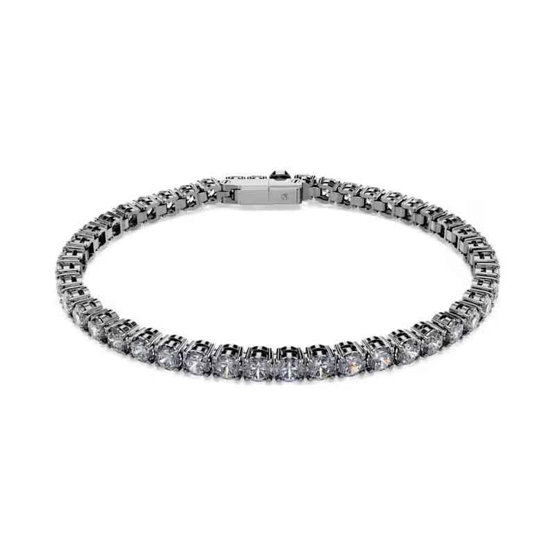 BRACCIALE MATRIX TENNIS PLACCATO RUTENIO UOMO SWAROVSKI 