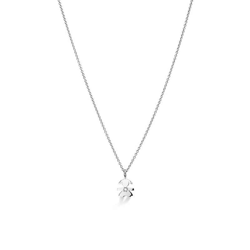 COLLANA BIMBA ORO BIANCO DIAMANTE I PREZIOSI LE BEBE'
