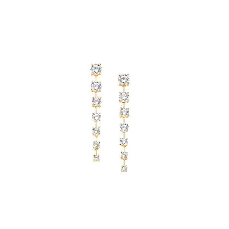 ORECCHINI PENDENTI ZIRCONI ORO DONNA AMEN DIAMOND ORECCHINI PENDENTI ZIRCONI ORO DONNA AMEN DIAMOND
