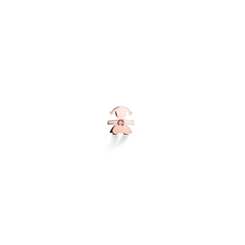 MONORECCHINO BIMBA ORO ROSA DIAMANTE I PREZIOSI LE BEBE' MONORECCHINO BIMBA ORO ROSA DIAMANTE I PREZIOSI LE BEBE'