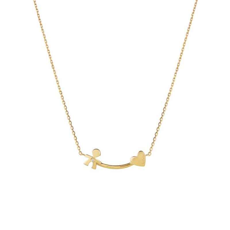 COLLANA BIMBO CUORE ORO GIALLO DIAMANTE LES PETITS LE BEBE' COLLANA BIMBO CUORE ORO GIALLO DIAMANTE LES PETITS LE BEBE'