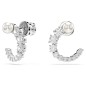 ORECCHINI CERCHIO MATRIX CRYSTAL PEARL RODIO SWAROVSKI
