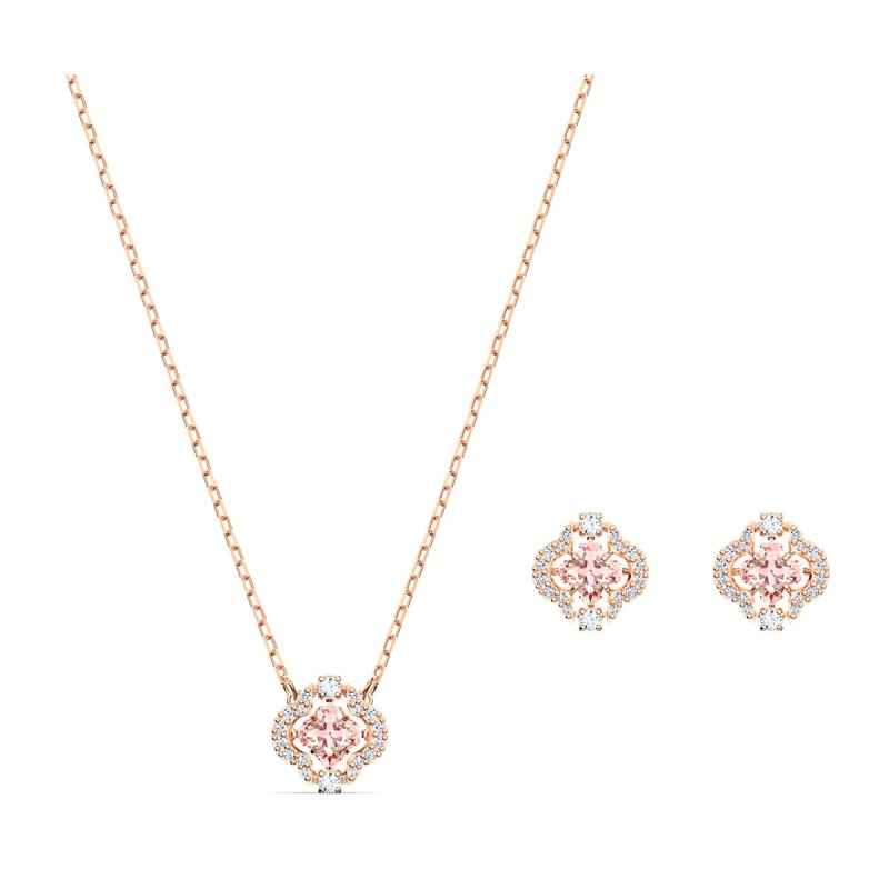 SET UNA QUADRIFOGLIO ROSA DONNA SWAROVSKI SET UNA QUADRIFOGLIO ROSA DONNA SWAROVSKI