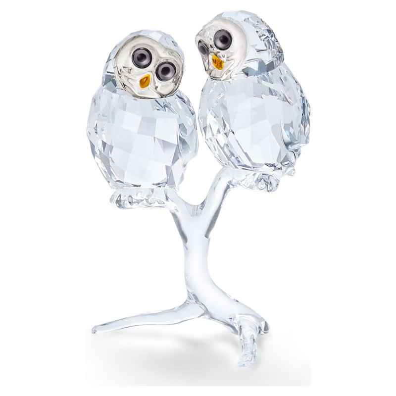 DECORAZIONE COPPIA DI GUFI SWAROVSKI DECORAZIONE COPPIA DI GUFI SWAROVSKI