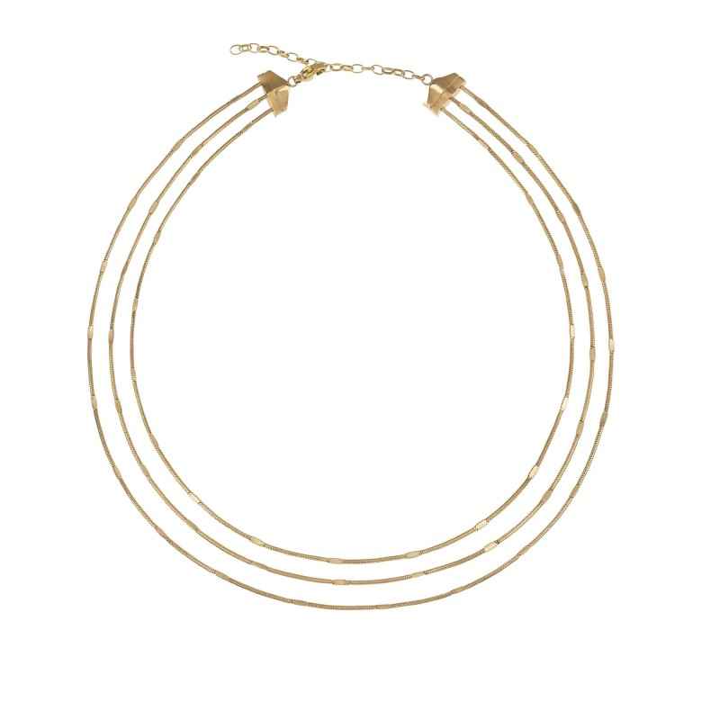 COLLANA TRE GIRI ACCIAIO IPD GOLD DONNA BREIL COLLANA TRE GIRI ACCIAIO IPD GOLD DONNA BREIL