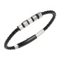 BRACCIALE IN ACCIAIO E PELLE NERA INTRECCIATO UOMO BREIL 