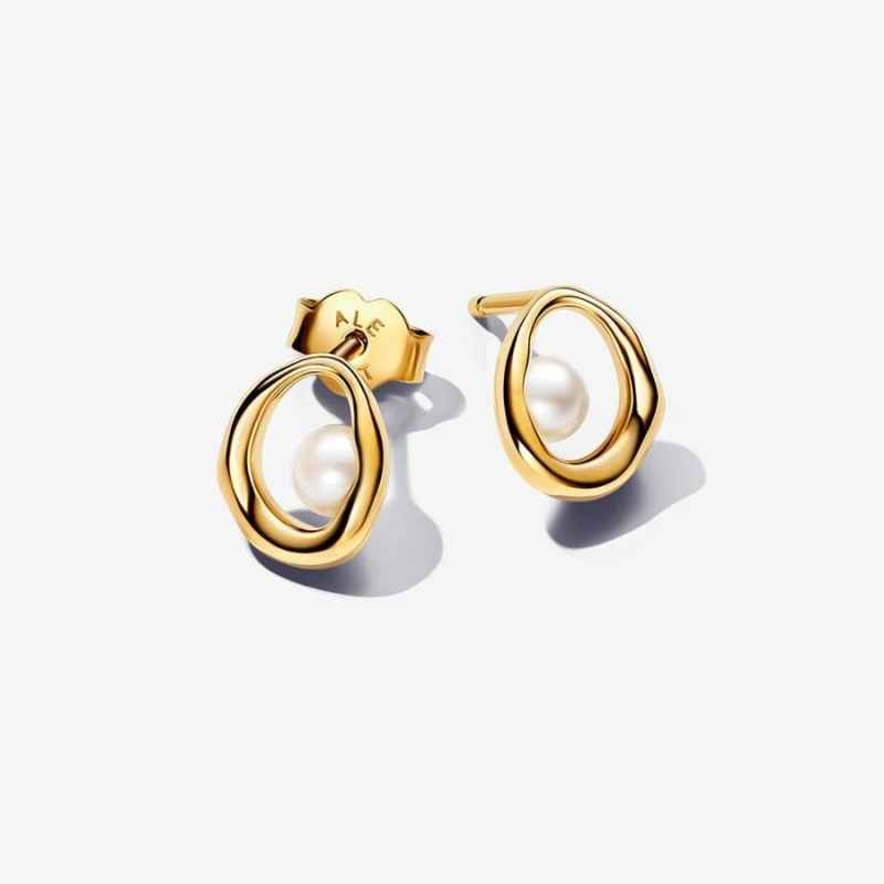 ORECCHINI OVALI CON PERLA ACQUA DOLCE DONNA PANDORA 