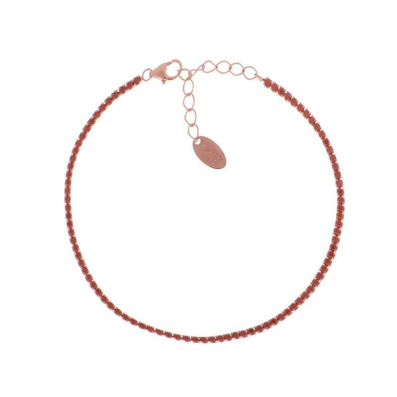BRACCIALE TENNISMANIA ROSATO ZIRCONI ARANCIONI AMEN