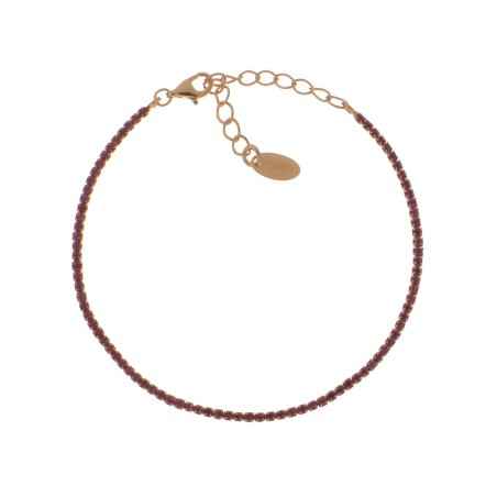 BRACCIALE TENNISMANIA DORATO ZIRCONI ROSSI DONNA AMEN BT1GR17 AMEN