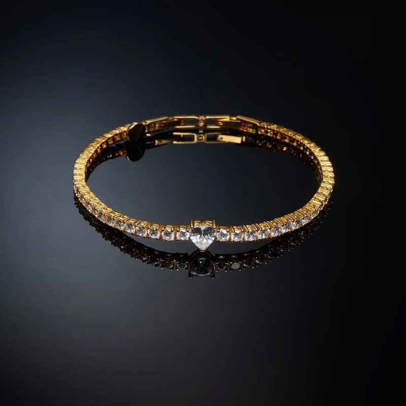 BRACCIALE TENNIS CUORE CENTRALE BIANCO CHIARA FERRAGNI