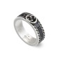 ANELLO IN ARGENTO SMALTO NERO M15 DONNA GUCCI INTERLOCKING G ANELLO IN ARGENTO SMALTO NERO M15 DONNA GUCCI INTERLOCKING G