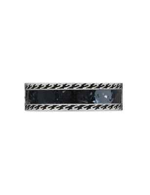 ANELLO IN ARGENTO SMALTO NERO M15 DONNA GUCCI INTERLOCKING G YBC645573002015 GUCCI