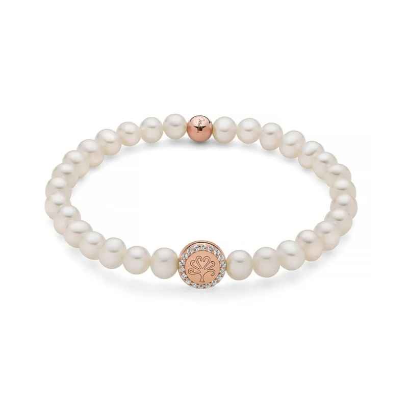 BRACCIALE PERLE BIANCHE ALBERO VITA ROSE DONNA MILUNA BRACCIALE PERLE BIANCHE ALBERO VITA ROSE DONNA MILUNA