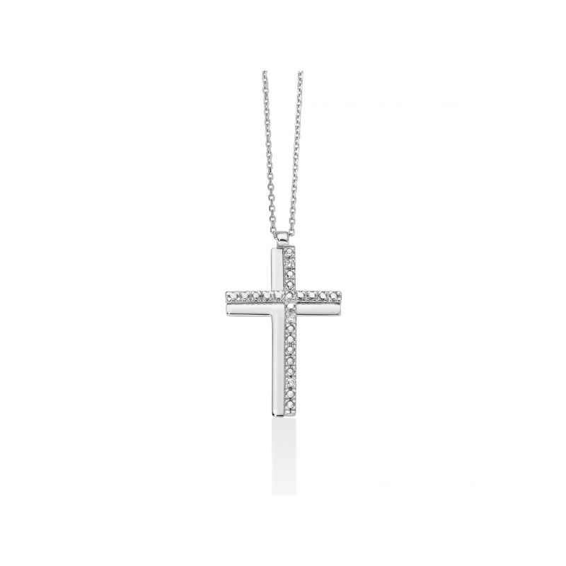 COLLANA CON CROCE ORO BIANCO DONNA MILUNA I DIAMANTI COLLANA CON CROCE ORO BIANCO DONNA MILUNA I DIAMANTI
