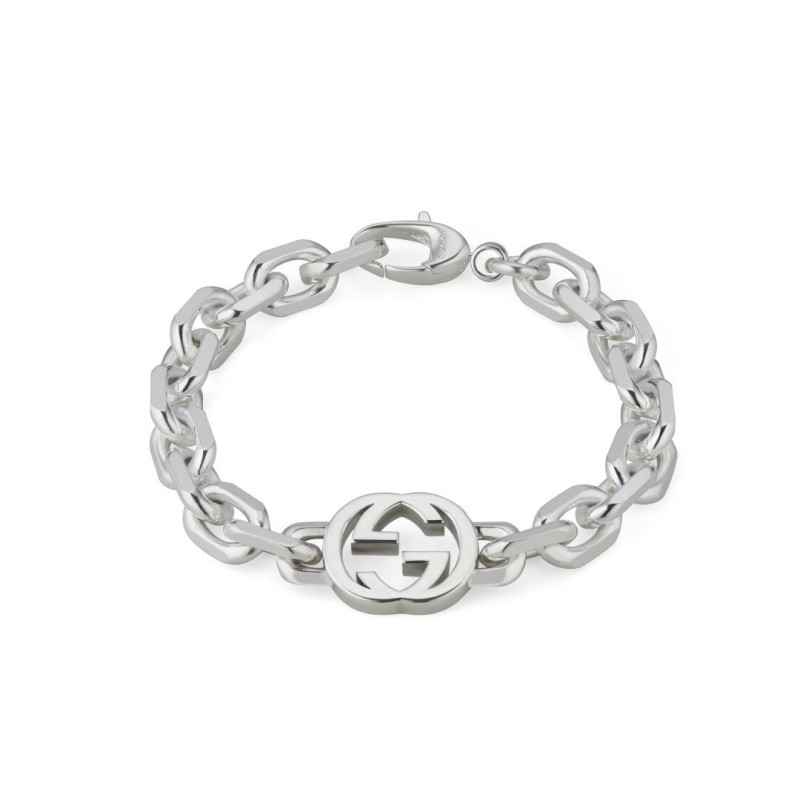 BRACCIALE A CATENA IN ARGENTO 18 CM UOMO GUCCI INTERLOCKING G BRACCIALE A CATENA IN ARGENTO 18 CM UOMO GUCCI INTERLOCKING G