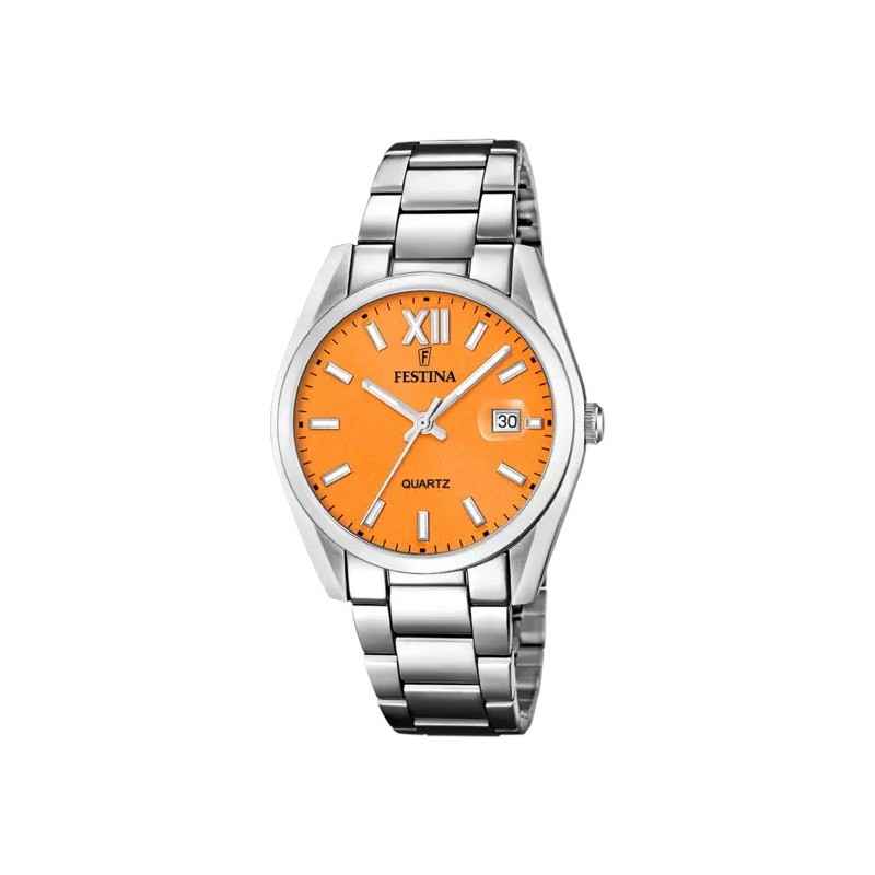 OROLOGIO QUADRANTE ARANCIONE UOMO FESTINA CLASSICS OROLOGIO QUADRANTE ARANCIONE UOMO FESTINA CLASSICS