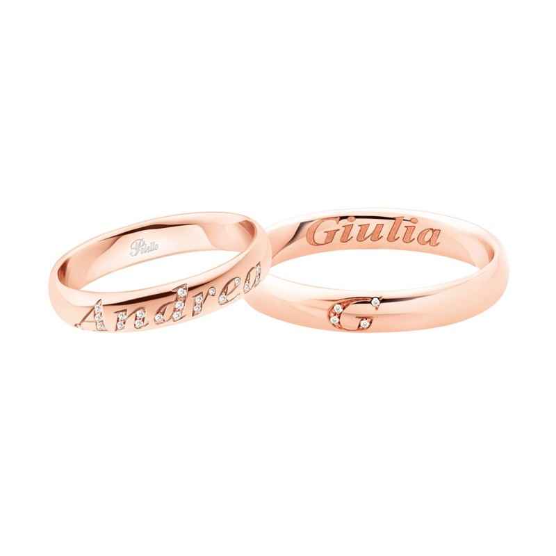 ANELLO FEDE IN ORO ROSA INIZIALE DIAMANTI UOMO-DONNA POLELLO ANELLO FEDE IN ORO ROSA INIZIALE DIAMANTI UOMO-DONNA POLELLO