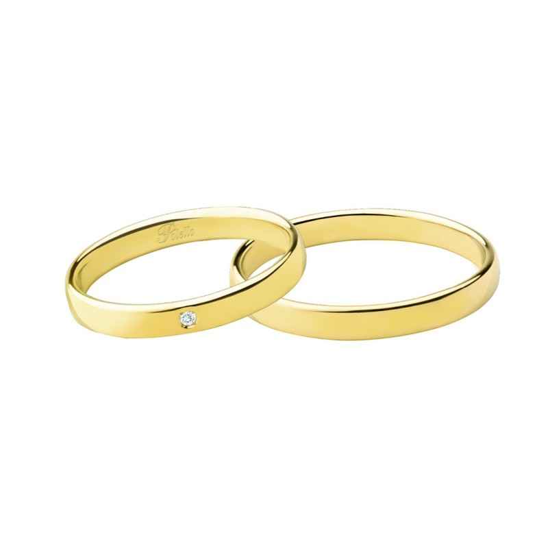 ANELLO FEDE IN ORO GIALLO E DIAMANTE 0.01 DONNA POLELLO ANELLO FEDE IN ORO GIALLO E DIAMANTE 0.01 DONNA POLELLO