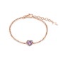 BRACCIALE ARGENTO DORATO E AMETISTA A CUORE DONNA MILUNA BRACCIALE ARGENTO DORATO E AMETISTA A CUORE DONNA MILUNA