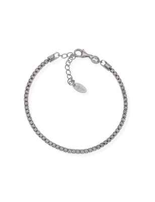 BRACCIALE TENNIS RODIATO ZIRCONI NERI DONNA AMEN  BTNN16 AMEN