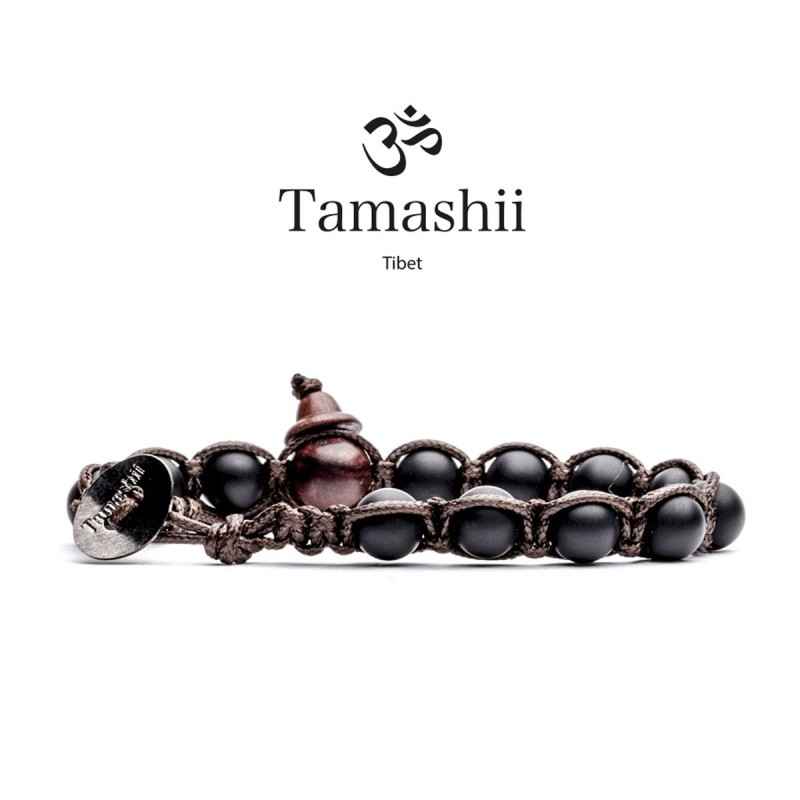 BRACCIALE ONICE NERO OPACO UOMO-DONNA TAMASHII 1 GIRO BRACCIALE ONICE NERO OPACO UOMO-DONNA TAMASHII 1 GIRO