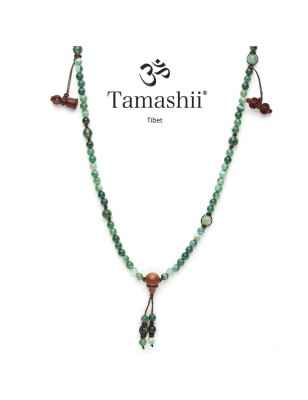 COLLANA AGATA VERDE STRIATA UOMO-DONNA TAMASHII MUDRA NHS1500-140 TAMASHII