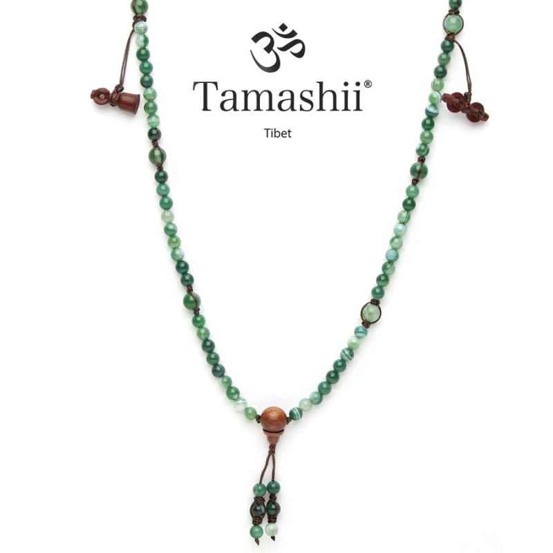 COLLANA AGATA VERDE STRIATA UOMO-DONNA TAMASHII MUDRA COLLANA AGATA VERDE STRIATA UOMO-DONNA TAMASHII MUDRA