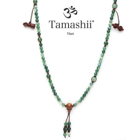 COLLANA AGATA VERDE STRIATA UOMO-DONNA TAMASHII MUDRA NHS1500-140 TAMASHII
