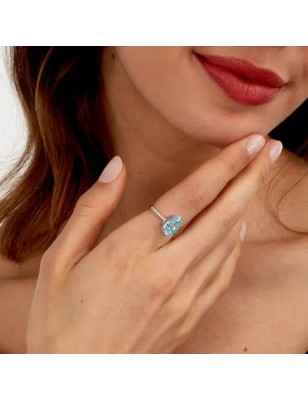 ANELLO TESORI ZIRCONE GOCCIA AZZURRO MIS.10 DONNA MORELLATO  SAIW205010 MORELLATO