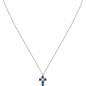 COLLANA TESORI CROCE ZIRCONI BLU E BIANCO DONNA MORELLATO 