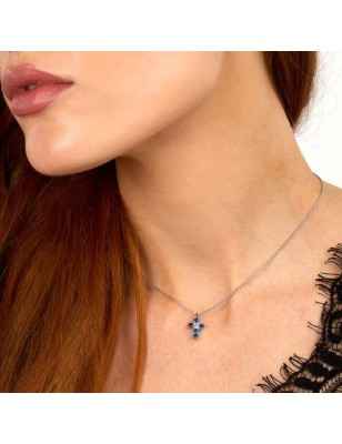 COLLANA TESORI CROCE ZIRCONI BLU E BIANCO DONNA MORELLATO  SAIW216 MORELLATO