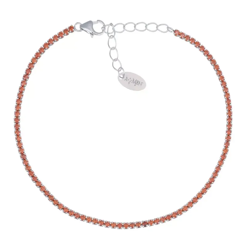 BRACCIALE TENNISMANIA ZIRCONI ARANCIONI DONNA AMEN BRACCIALE TENNISMANIA ZIRCONI ARANCIONI DONNA AMEN