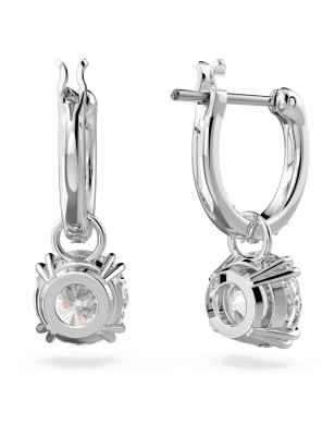 ORECCHINI PENDENTI TAGLIO ROUND PLACCATO RODIO DONNA SWAROVSKI CONSTELLA 5636717 SWAROVSKI